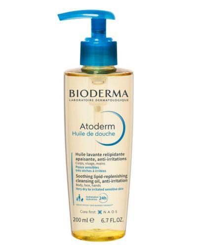 Bioderma Atoderm Huile de douche, nawilżający olejek do kąpieli i pod prysznic do ciała i twarzy, 200 ml